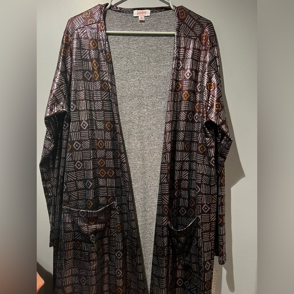 Lularoe Sarah duster metallic